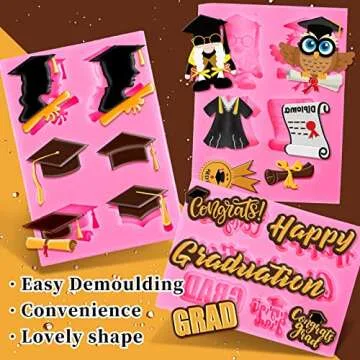 Whaline Graduation Fondant Molds for Festive Treats