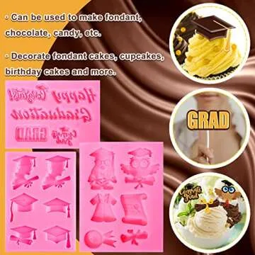 Whaline Graduation Fondant Molds for Festive Treats
