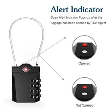 TSA Approved 2 Pack Cable Locks for Luggage