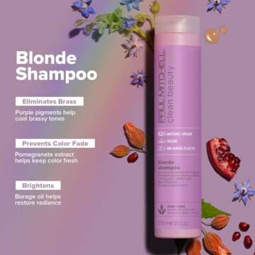 Paul Mitchell Clean Beauty Blonde Purple Shampoo - Eliminate Brassy Tones, 33.8 oz