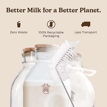 Almond Cow Bottle Brush for Milk Jugs - 13-Inch Durable Cleaner