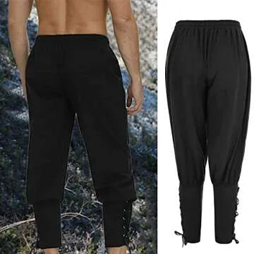 Men's Medieval Pirate Costume Pants Comfortable Style