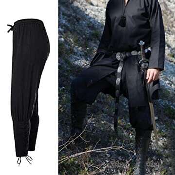 Men's Medieval Pirate Costume Pants Comfortable Style