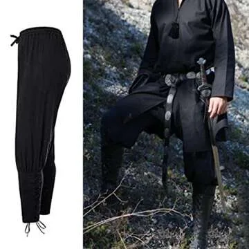 Men's Medieval Pirate Costume Pants Comfortable Style
