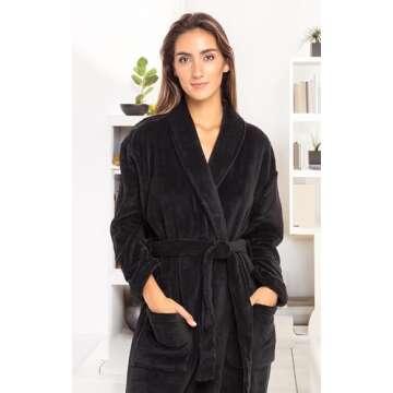 Alexander Del Rossa Womens Robe, Long Plush Robes for Women Bathrobe, Plus Size Robe, Plush Robe