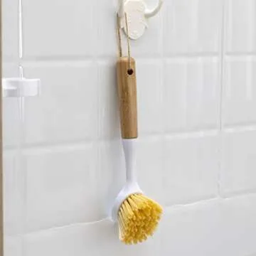 Eco-Friendly Bamboo Kitchen Dish Brush Set - 3 Pack for Easy Cleaning