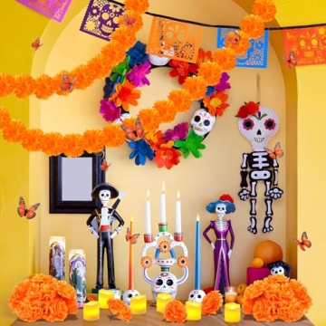 Vibrant Day of The Dead Decoration Set - 50 PCS