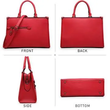 Dasein Red Women Satchel Handbag with Wallet and Strap