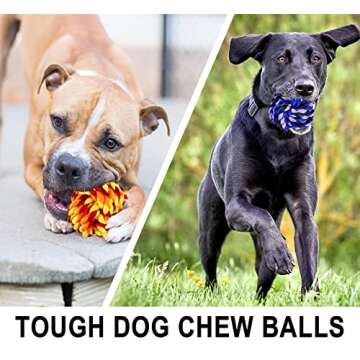 LosFong Large Dog Chew Toys for Aggressive Chewers, 6 Pack Almost Indestructible Dog Balls for Large...