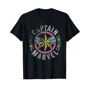 Captain Marvel '90s Style Logo T-Shirt - Fun Retro Design for Marvel Fans