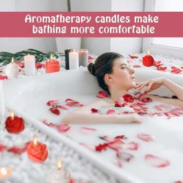 6 Pcs Valentine's Day Candles- Rose Shape Scented Candles- Handmade Rose Flower Aromatherapy Candles for Valentine's Day, Wedding, Anniversary, Birthday, Home Decor (Red, White, Orange Pink)