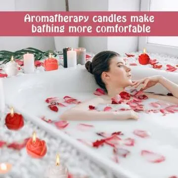 6 Pcs Valentine's Day Candles- Rose Shape Scented Candles- Handmade Rose Flower Aromatherapy Candles for Valentine's Day, Wedding, Anniversary, Birthday, Home Decor (Red, White, Orange Pink)