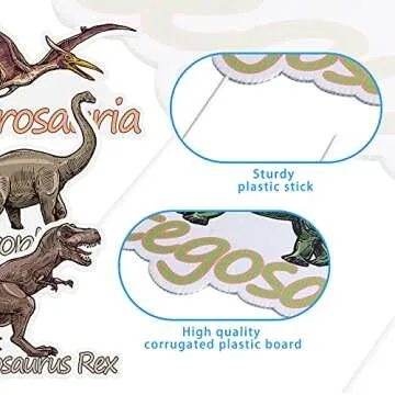 Dinosaur Yard Signs Set for Kids Birthday Parties