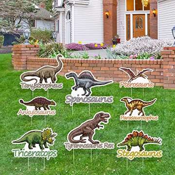 Dinosaur Yard Signs Set for Kids Birthday Parties