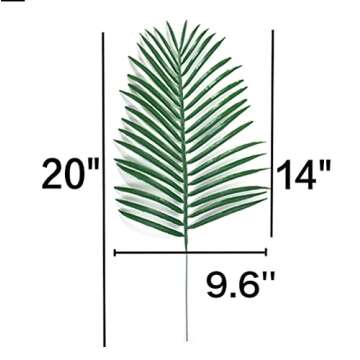 SLanC 12 Pack Palm Leaves Artificial Plants Faux Palm Fronds Fake Tropical Large Palm Tree Palm Leaves Imitation Artificial Plants Leaf