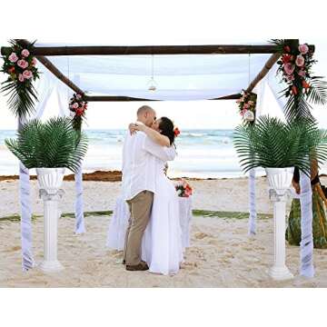 SLanC 12 Pack Palm Leaves Artificial Plants Faux Palm Fronds Fake Tropical Large Palm Tree Palm Leaves Imitation Artificial Plants Leaf