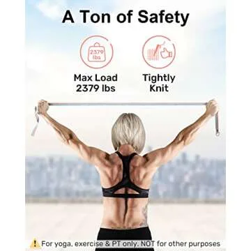 Tumaz Yoga Strap/Stretch Bands [15+ Colors, 6/8/10 Feet Options] with Extra Safe Adjustable D-Ring Buckle, Durable and Comfy Delicate Texture - Best for Daily Stretching, Physical Therapy, Fitness