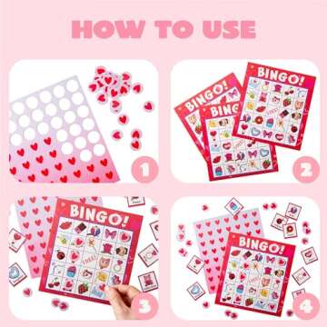 JOYIN Valentine's Day Bingo Set for Kids' Parties