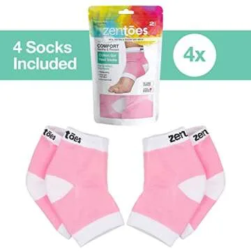 ZenToes Moisturizing Gel Spa Socks for Healing Heels