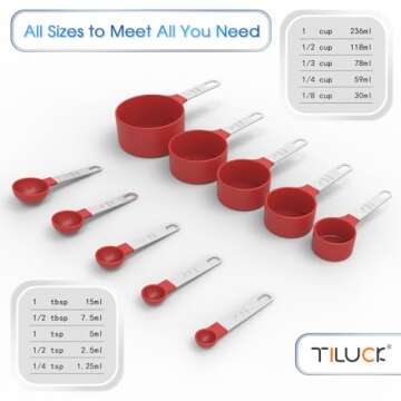 TILUCK Measuring Cups & Spoons Set for Precision Cooking
