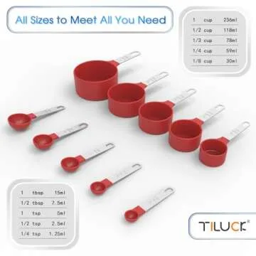 TILUCK Measuring Cups & Spoons Set for Precision Cooking