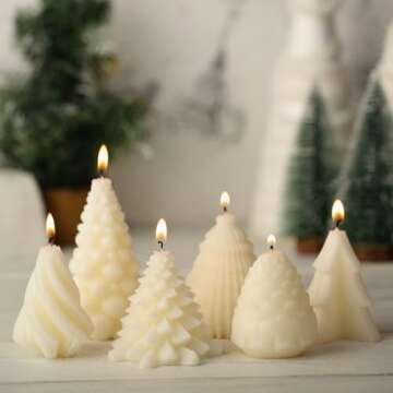 Mtlee 6 Christmas Soy Candles for Holiday Decor