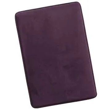 Clara Clark Bath Mat – Memory Foam Bath Mat - Soft Bathroom Rug - Non Slip and Super Absorbent - Fast Drying Machine Washable Bath Mat - Purple - Large Size 20” x 32”