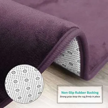 Clara Clark Bath Mat – Memory Foam Bath Mat - Soft Bathroom Rug - Non Slip and Super Absorbent - Fast Drying Machine Washable Bath Mat - Purple - Large Size 20” x 32”