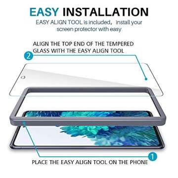 4 Pack LϟK Screen Protector Designed for Samsung Galaxy S20 FE 5G Galaxy S20 FE 5G UW, New Verson, Easy Installation Tray, Tempered Glass 9H Hardness, Case Friendly