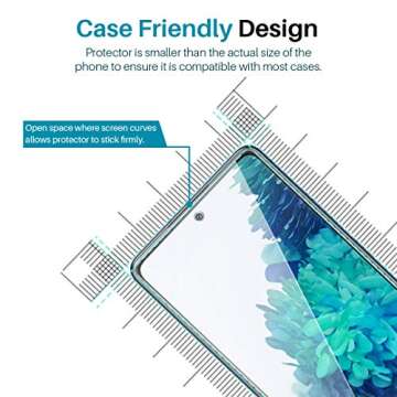 4 Pack LϟK Screen Protector Designed for Samsung Galaxy S20 FE 5G Galaxy S20 FE 5G UW, New Verson, Easy Installation Tray, Tempered Glass 9H Hardness, Case Friendly