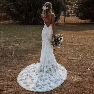 Elegant RYANTH Lace Mermaid Wedding Dress for Brides