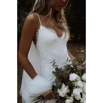 Elegant RYANTH Lace Mermaid Wedding Dress for Brides