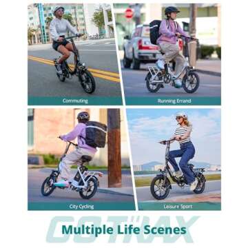 Gotrax NEPHELE 16" Folding Electric Bike, Max Range 28Miles(Pedal-assist) &15.5Mph Power by 350W Motor, Front Suspension&Adjustable Seat and Handlebar, Commuter Electric Bicycle for Adults/Teens White