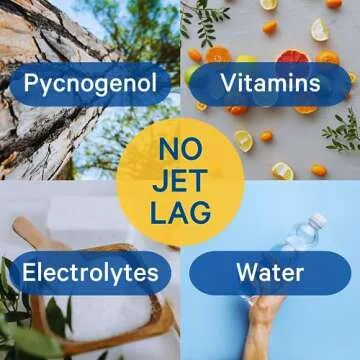 1ABOVE Jet Lag Relief Tablets - Citrus-Flavored Effervescent Multivitamin with Pycnogenol Travel Supplement for Hydration, Energy, Immune Support and Faster Recovery - Flight Essential, 10 Tablets