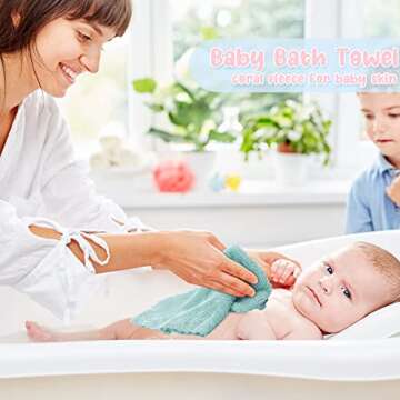 96 Pack Baby Washcloths Multicolor Soft Microfiber Towels