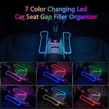 Led Car Seat Gap Organizer with USB Fast Charger and LED