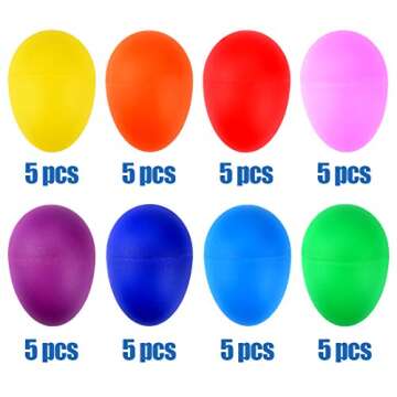Augshy 40PC Colorful Egg Shakers for Kids Musical Fun