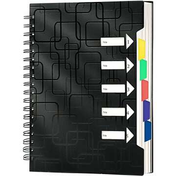 CAGIE 5 Subject A5 Spiral Notebook - 240 Pages