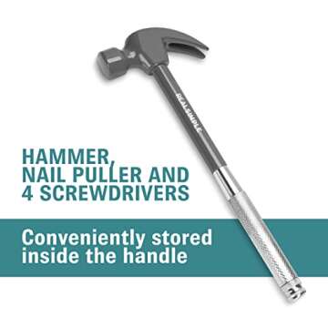 Real Simple 6-in-1 Hammer and Screwdriver Set for Home Fixes