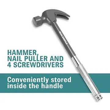 Real Simple 6-in-1 Hammer and Screwdriver Set for Home Fixes