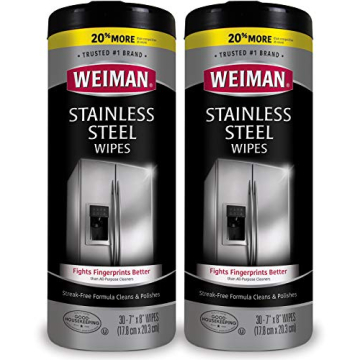 Weiman Stainless Steel Cleaning Wipes [2 Pack] Removes Fingerprints, Residue, Water Marks and Grease...