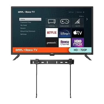 ONN 32-inch Roku Smart TV with Free Wall Mount - Wi-Fi, Apple Home Kit, Alexa Compatible