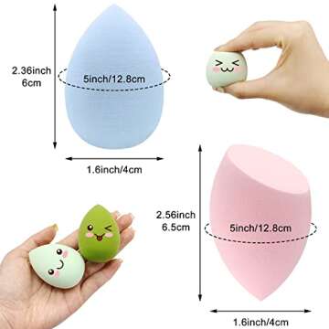12 Pieces Professional Makeup Sponge Set,Latex Free Flawless Soft Setting Face Puffs,Multicolor Beau...