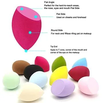 12 Piece Flawless Makeup Sponge Set - Multicolor Beauty Sponges