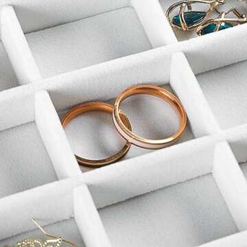 Frebeauty Extra Large Acrylic Jewelry Box for Women 5 Layers Clear Jewelry Organizer Velvet Earring Box with 5 Drawers Rings Display Case Necklaces Holder Tray for Women Girls (White)