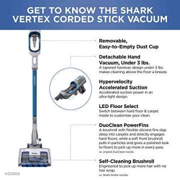 Shark Vertex Ultralight Corded Stick Vacuum for Pet Hair