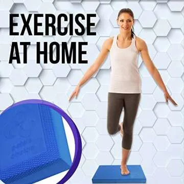 XL Foam Balance Pad | FREE Stretching Strap & BONUS eBook | Extra Large Balance Pads for Physical Therapy Rehab & Ankle Recovery, Lower Back/Knee Pain | X Large Wobble Board Cushion for Strength