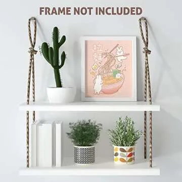 Kawaii Ramen Bunnies Wall Art Print - Japanese Anime Aesthetic Poster - Teen Gamer Girls Room Bedroom Decor - 8x10 - Unframed Y