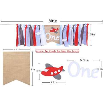 Airplane Highchair Banner for 1st Birthday - Unique Party Decor