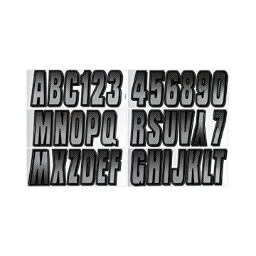Hardline Products Series 300 Factory Matched 3-Inch Boat & PWC Registration Number Kit - Silver/Blac...
